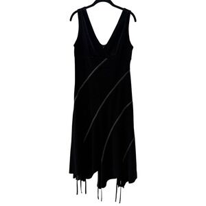 Vintage Robbie Bee Womens Velvet Whimsigoth Midi Dress Size 6 Black Fairy Grunge